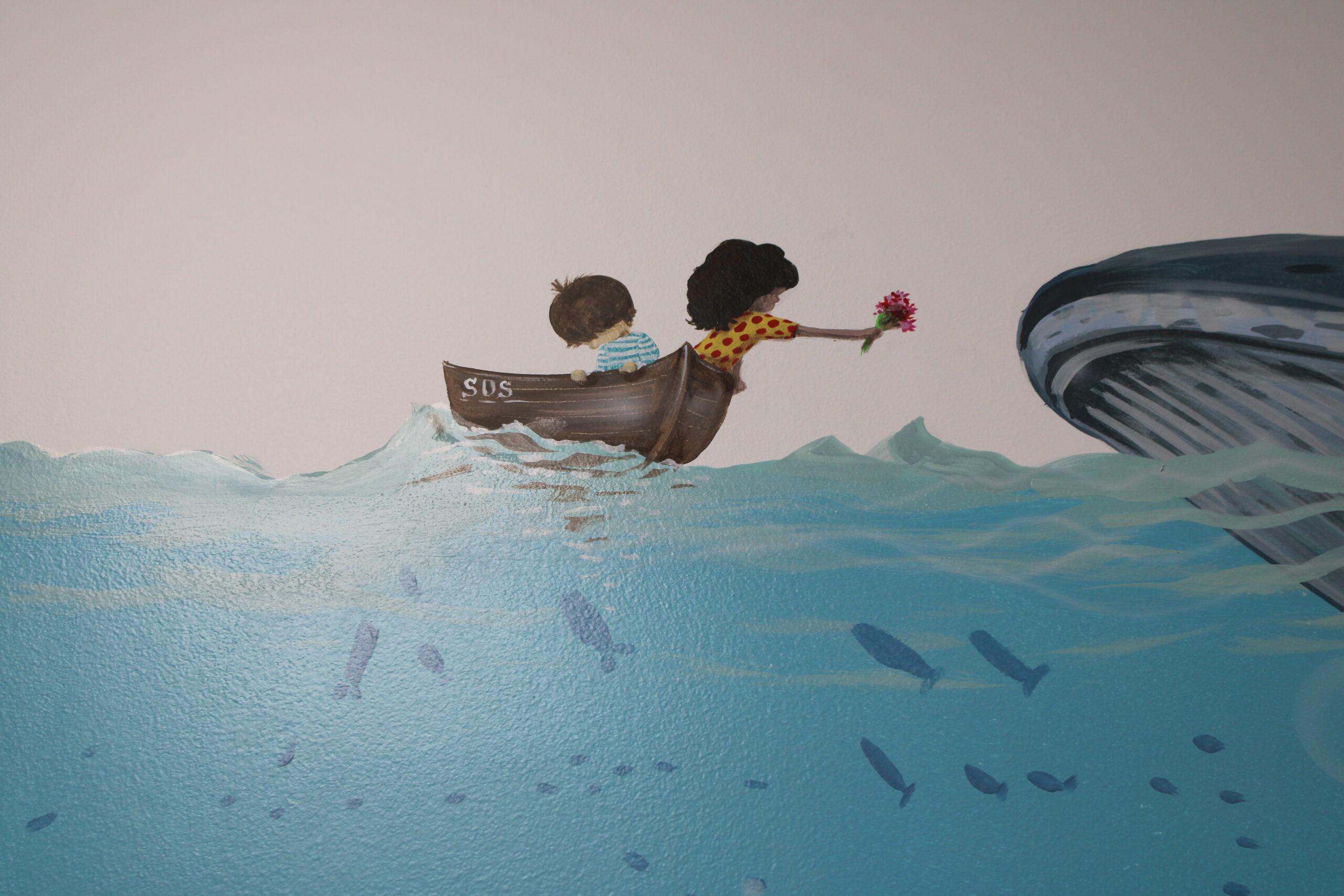 SOS Boat Mural