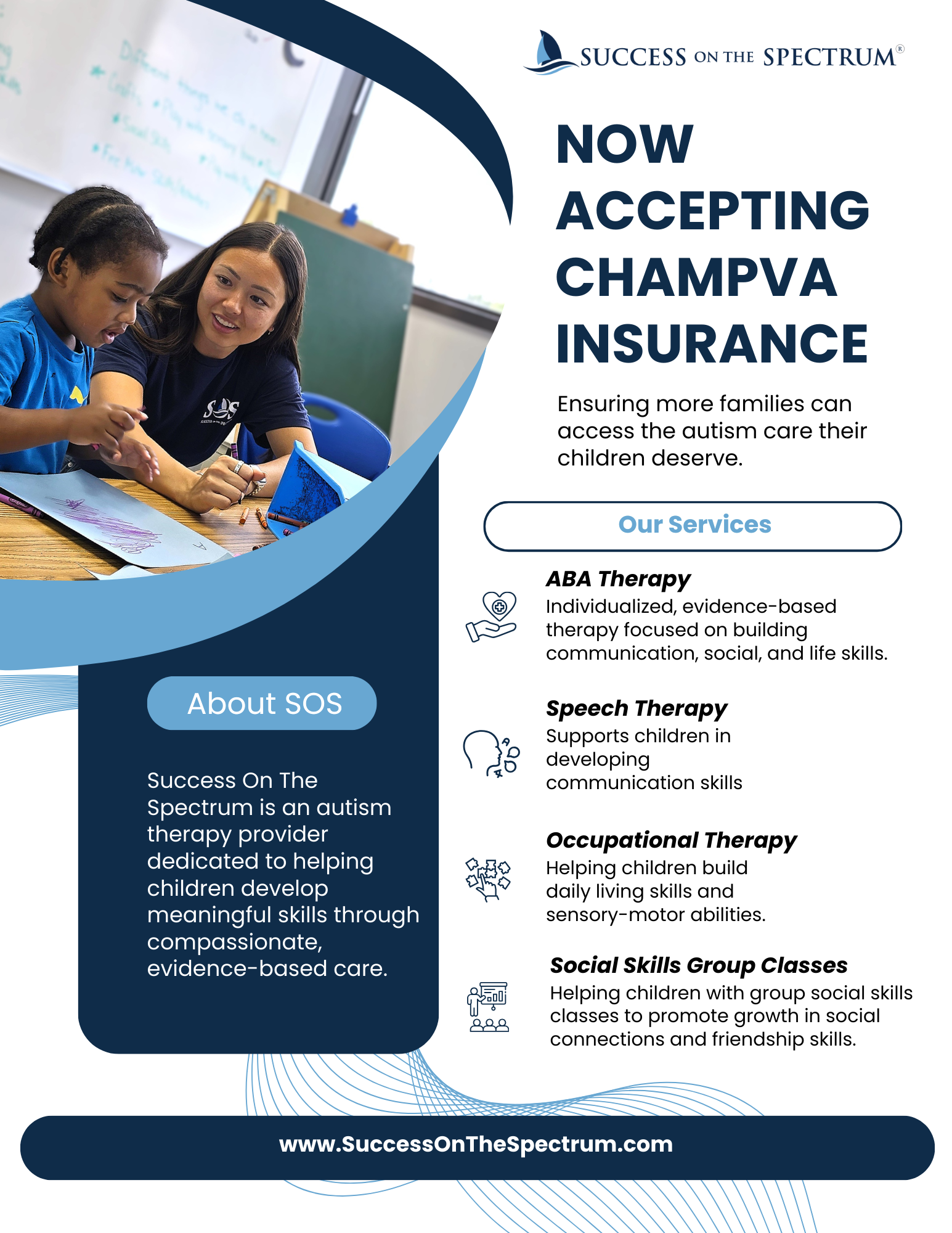 Success On The Spectrum accepts champVA insurance